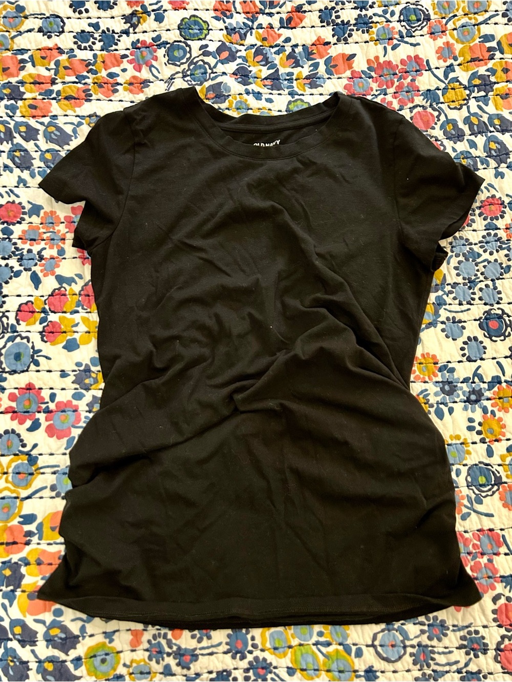 Old Navy Maternity Black Scoop Neck Short Sleeve Top Sz M - Picture 5 of 7